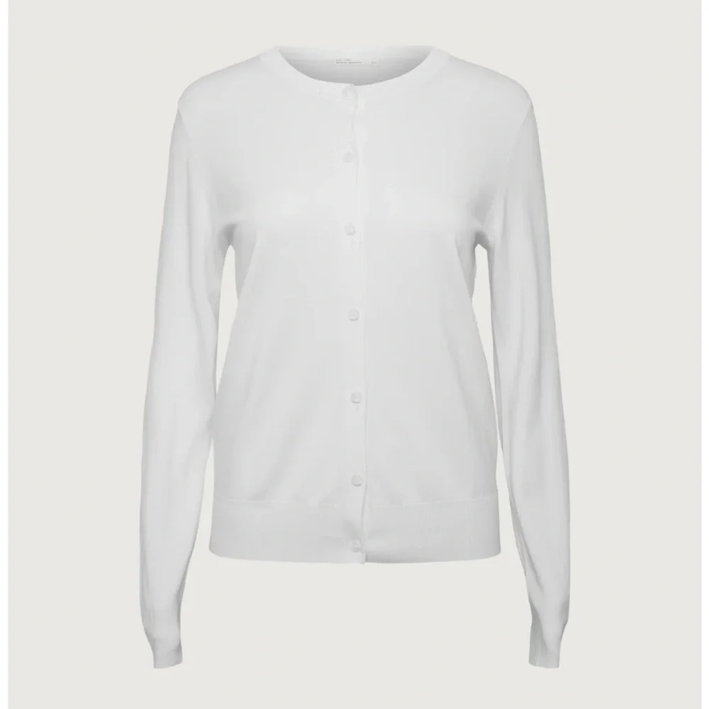 OAK + FORT - WHITE LIGHTWEIGHT KNIT CARDIGAN (Size: M) - Picture 5 of 12